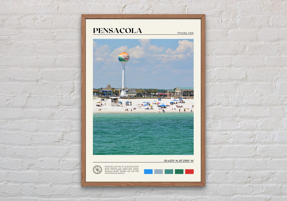 Pensacola Real Photo Art Print, Coastal Wall Decor