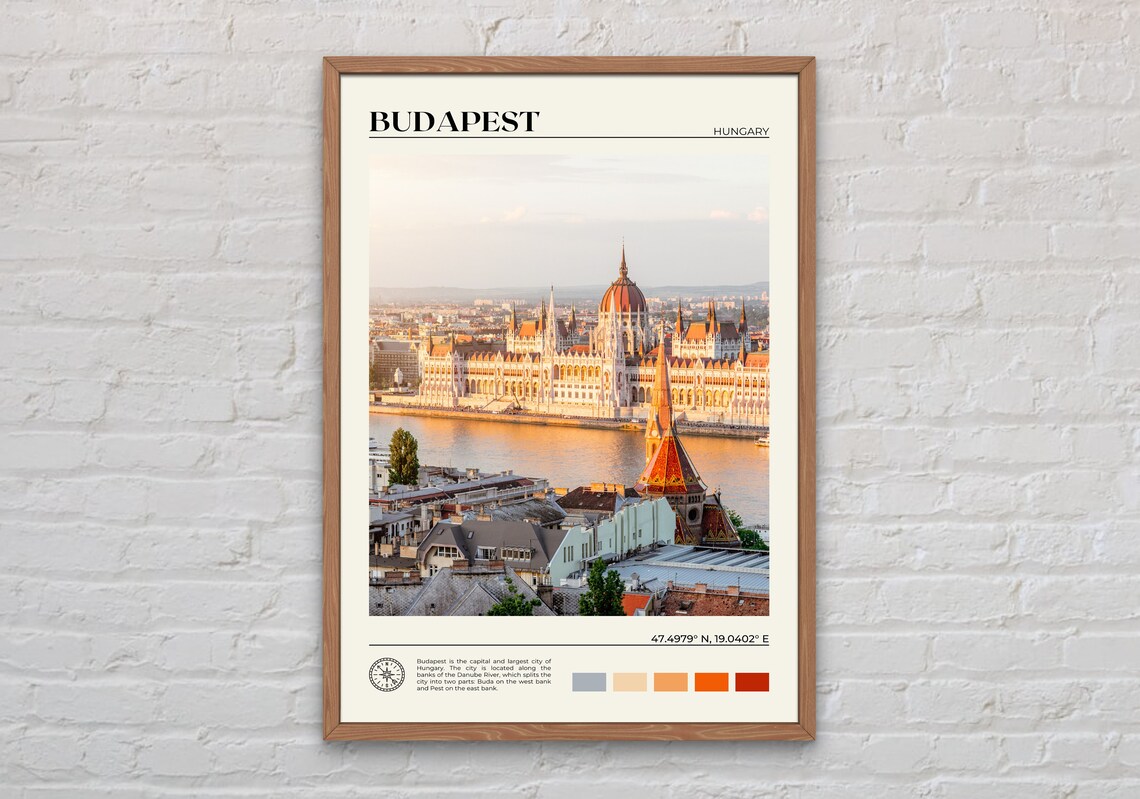 Budapest Photo Travel Poster, Hungary Wall Art