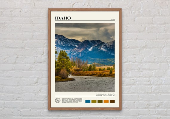 Idaho Travel Poster, United States Wall Art
