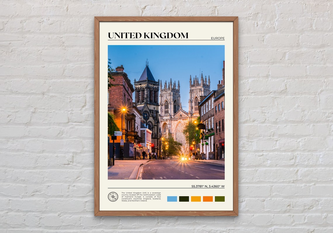 Historic York Minster Cathedral England Night Street Scene Poster
