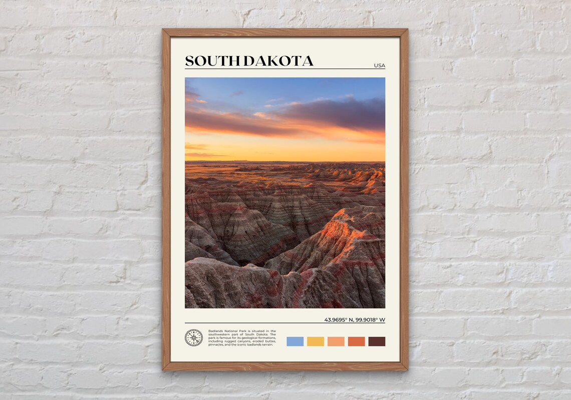 South Dakota Real Photo Travel Poster