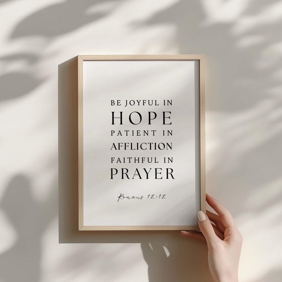Be Joyful In Hope Romans 12 12 Scripture Typography Faith Poster