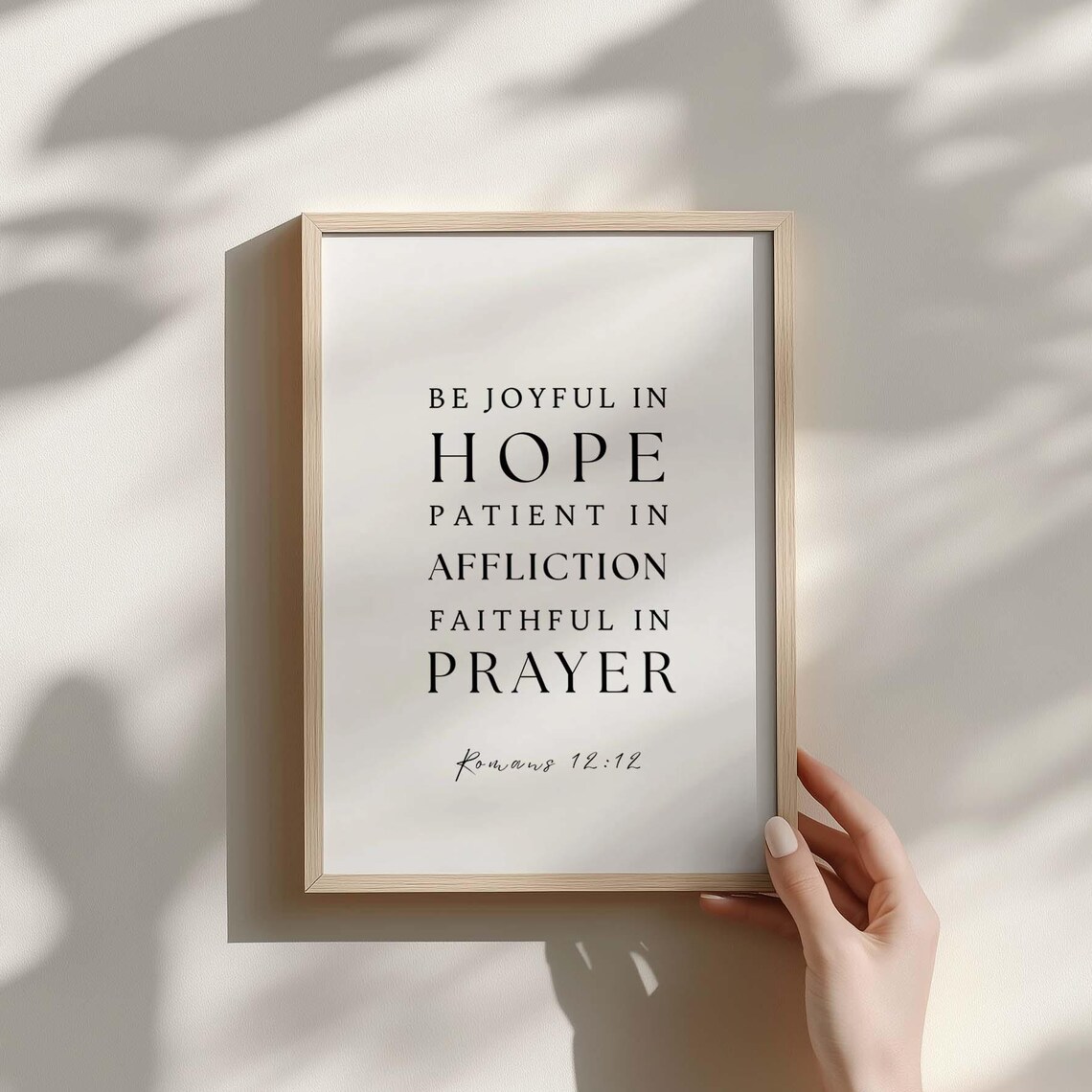 Romans 1212 Niv Be Joyful In Hope Faithful Prayer Christian Wall Art Scripture Home Decor Baptism Gift