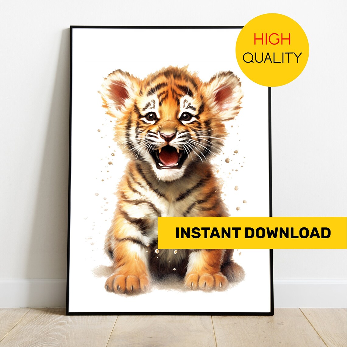 Baby Tiger Safari Nursery Decor, Poster Print