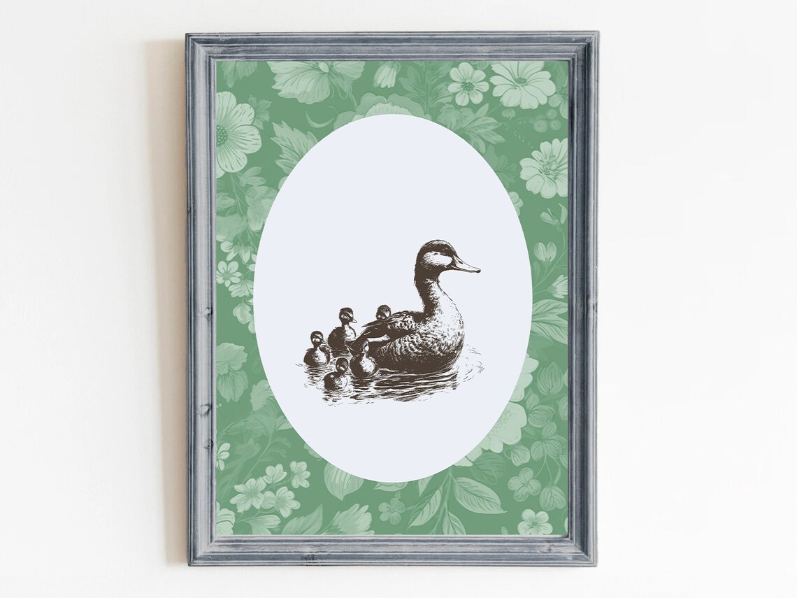 Duck Vintage Print, Nursery Decor Art Print
