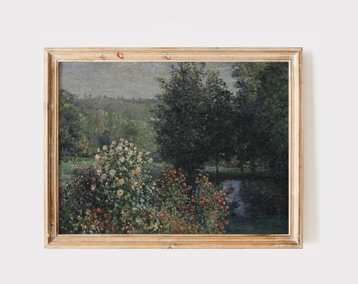 Vintage European Landscape Oil Painting Silent Village Print Farm Wall Art Landscape Painting Wall Art Antique Print