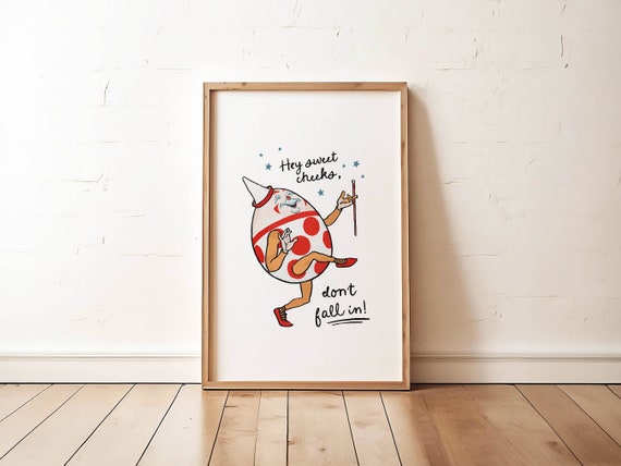 Sweet Cheeks Bathroom Print Funny Bathroom Quote Fun Bathroom Art Poster Humpty Egg Bathroom Wall Decor Cute Gift For Home