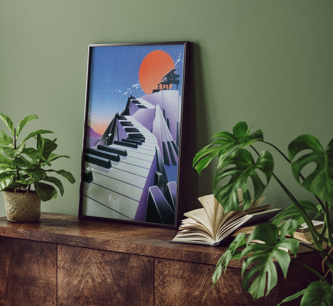 Piano Retro Poster, Music Wall Art Print - Image 4