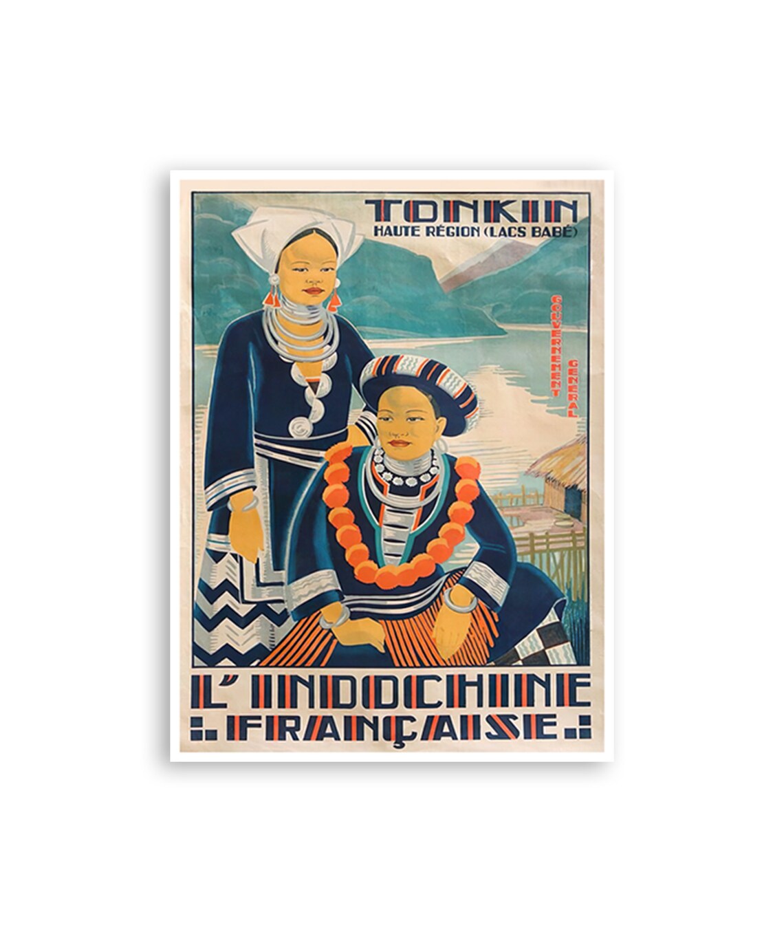 Tonkin French Indochina Haute Region Ethnic Women Travel Poster