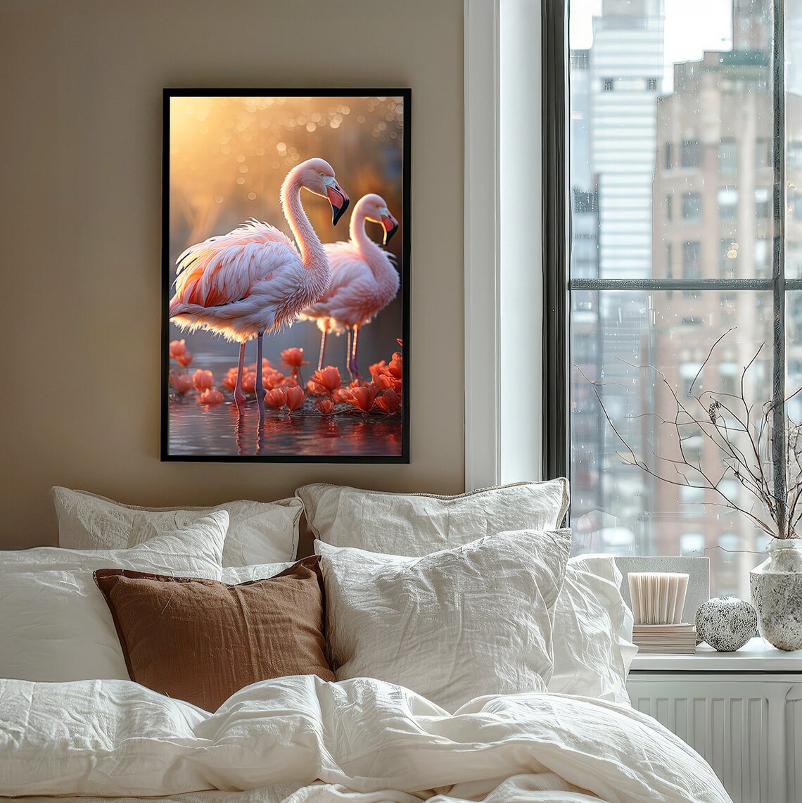 Flamingo Sunset Wall Art Print, Pink Home Decor - Image 7