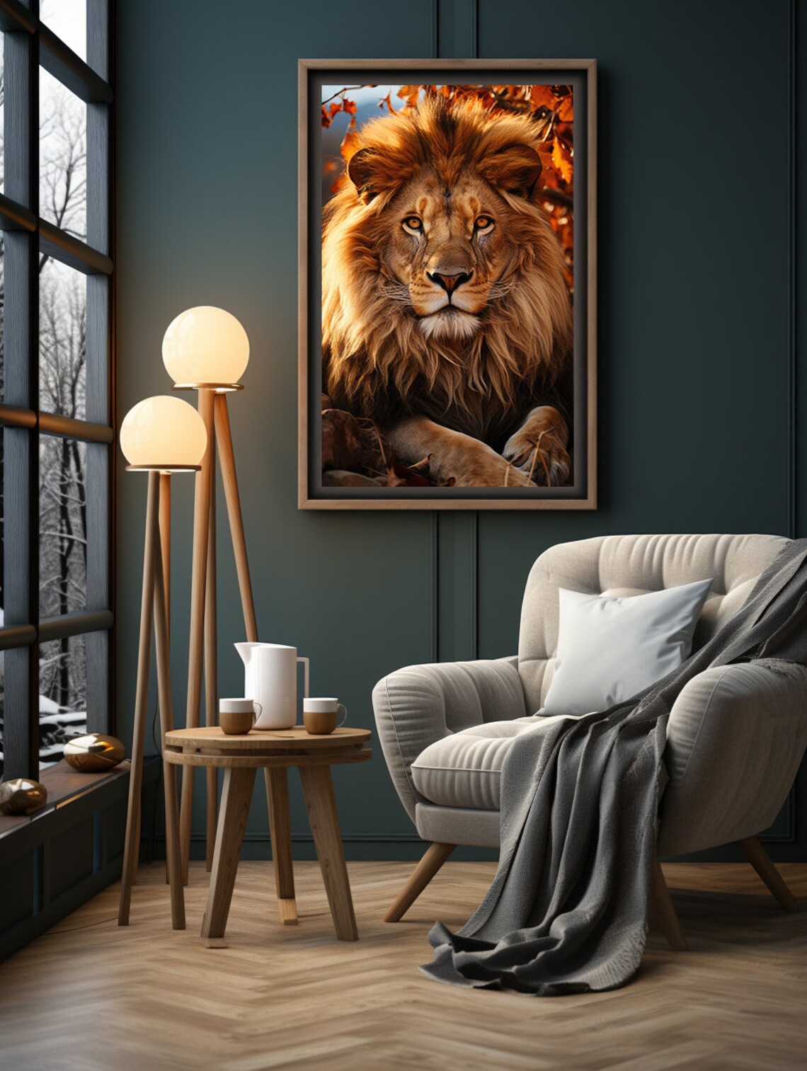 African Safari Lion Art Print, Antique Wall Decor - Image 7