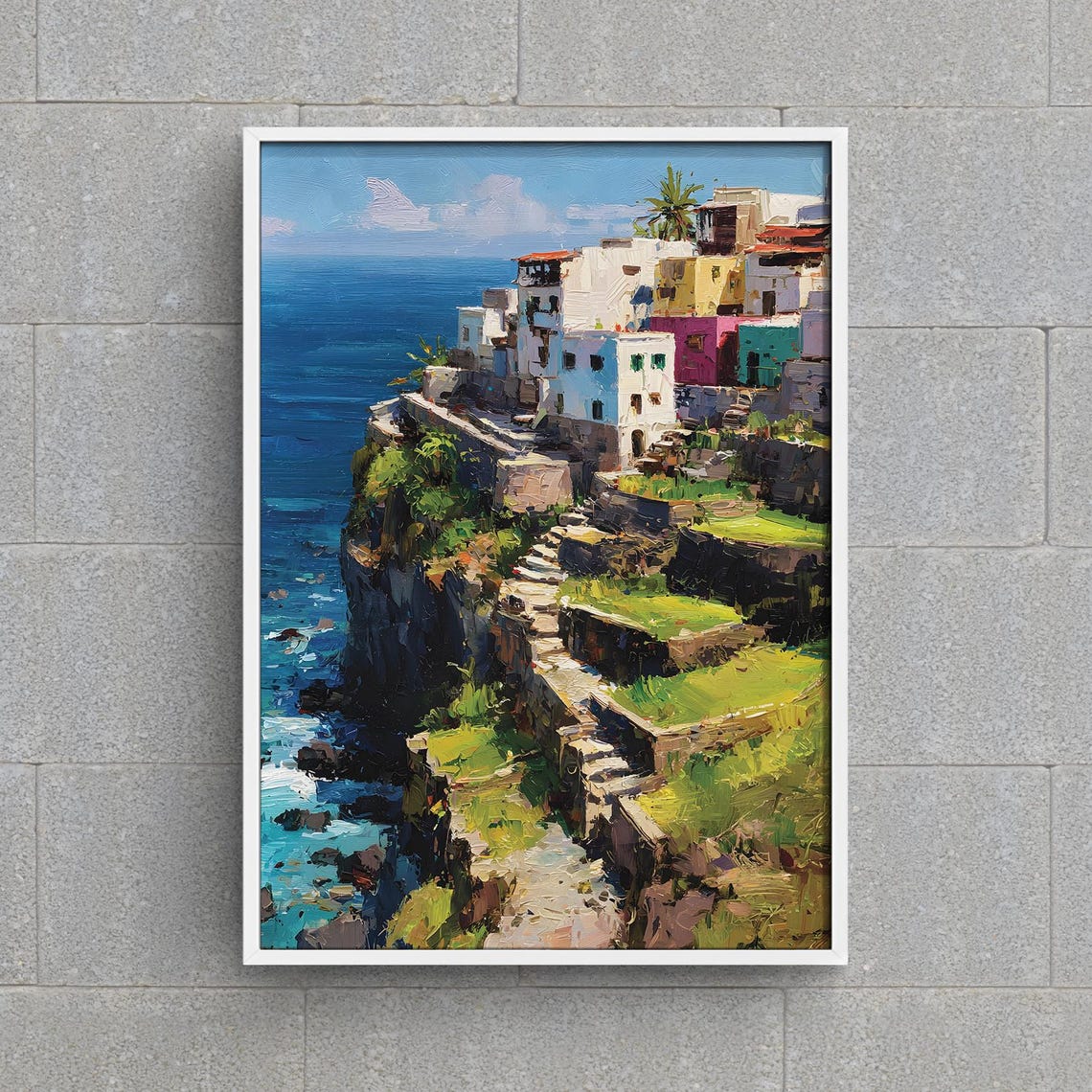 Cinque Terre Cliffside Village Colorful Houses Italian Coast Poster