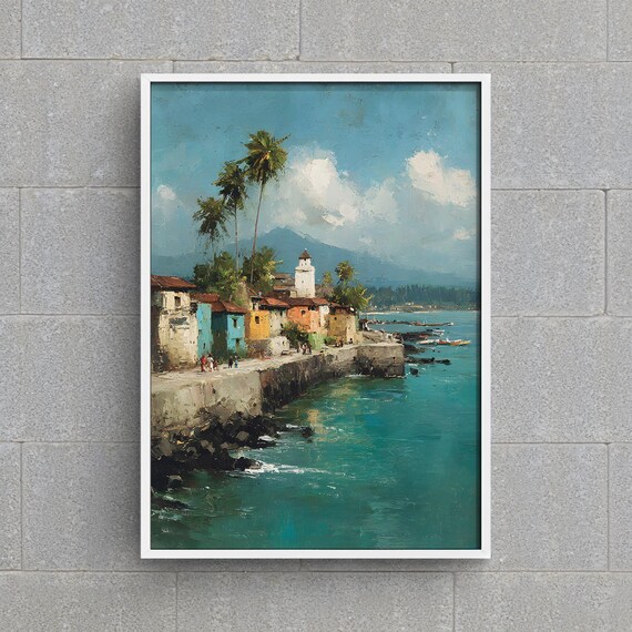 Moroni Harbor Old Town Mosque Palms on Comoros Island Coast Poster