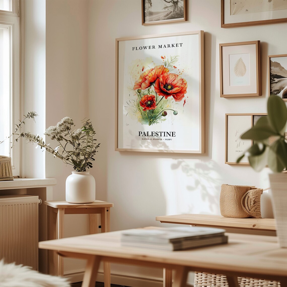 Palestine National Flower Market Poppy Poster - Image 2