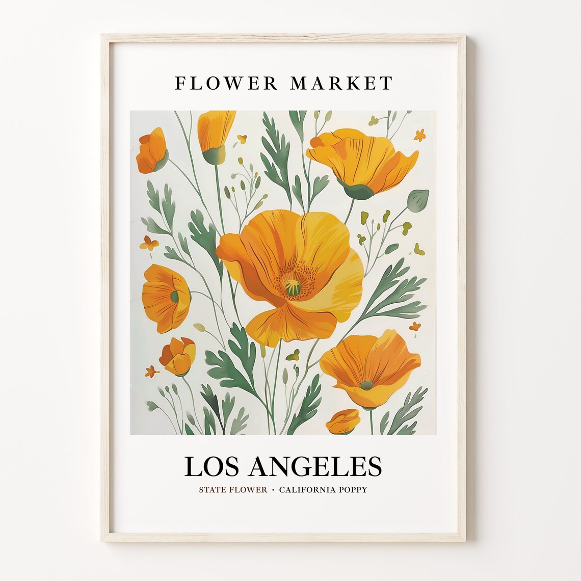 Los Angeles Flower Market Art Print, California Poppy