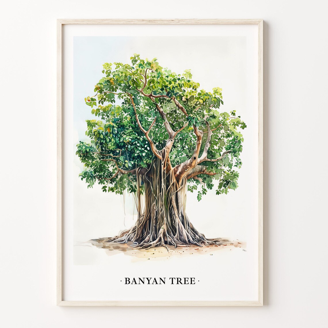 Banyan Tree Botanical Wall Art, Nature Poster