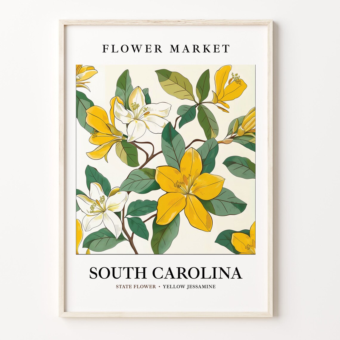 South Carolina State Flower, Yellow Jessamine Art Print