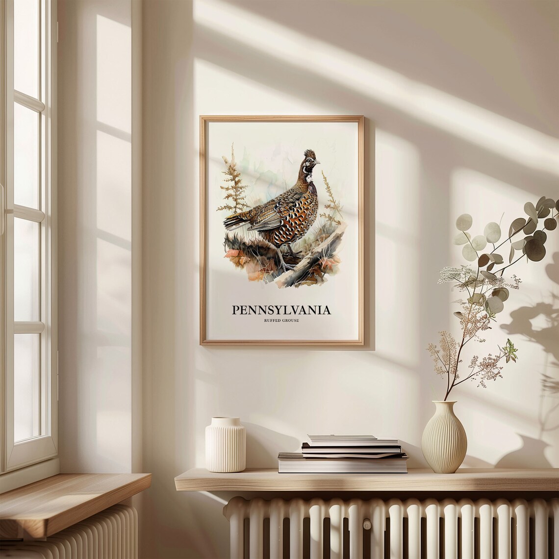 Pennsylvania State Bird Art Print, State Flower - Image 3