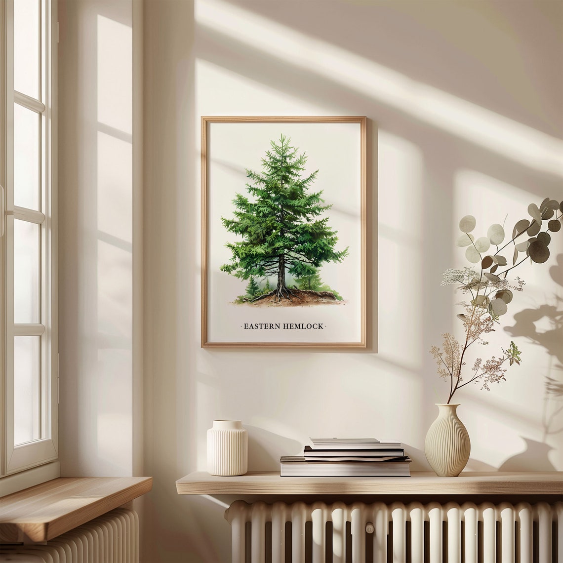 Eastern Hemlock Tree Watercolor Botanical Pine Forest Art Poster - Image 3