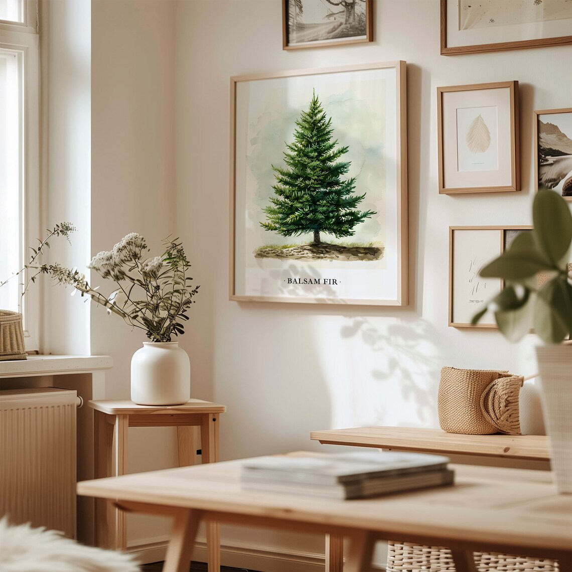 Balsam Fir Evergreen Tree Watercolor Botanical Christmas Poster - Image 2