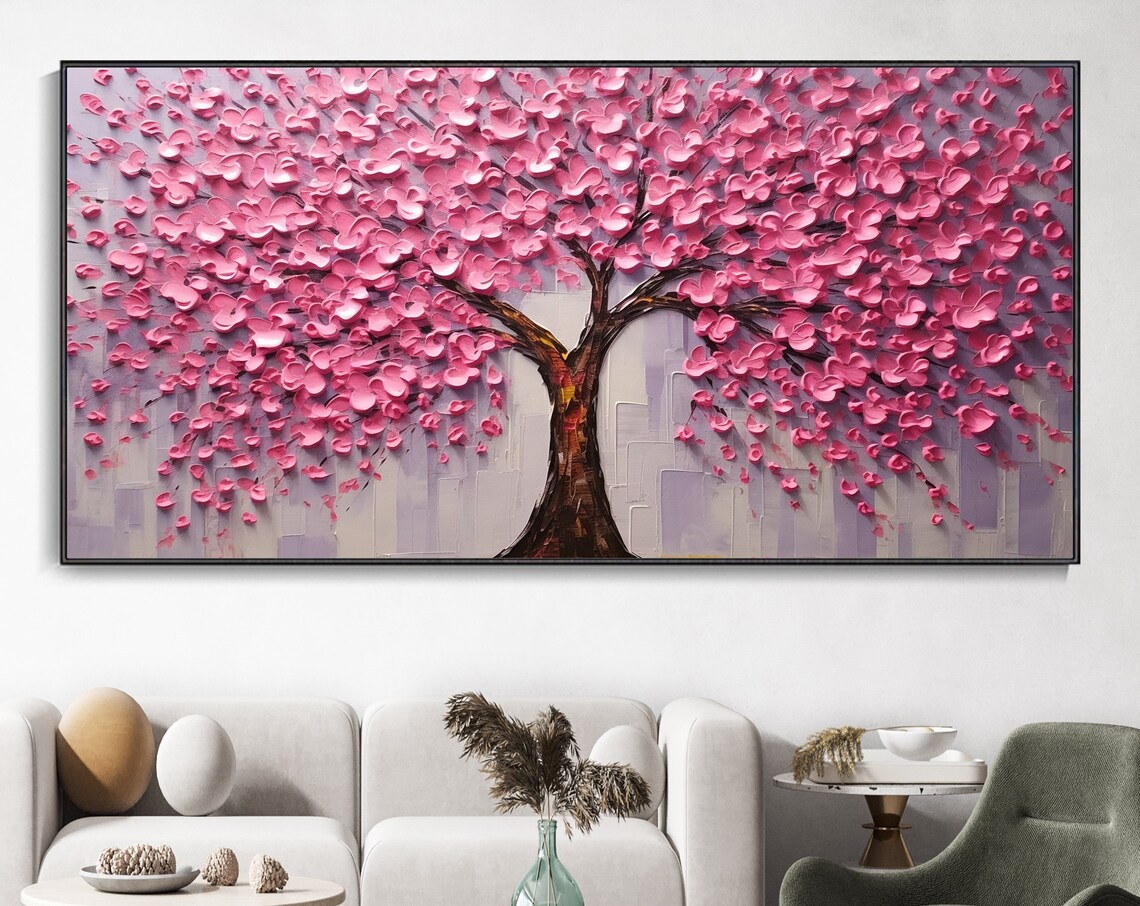 Blooming Pink Pagoda Tree Floral Art Print
