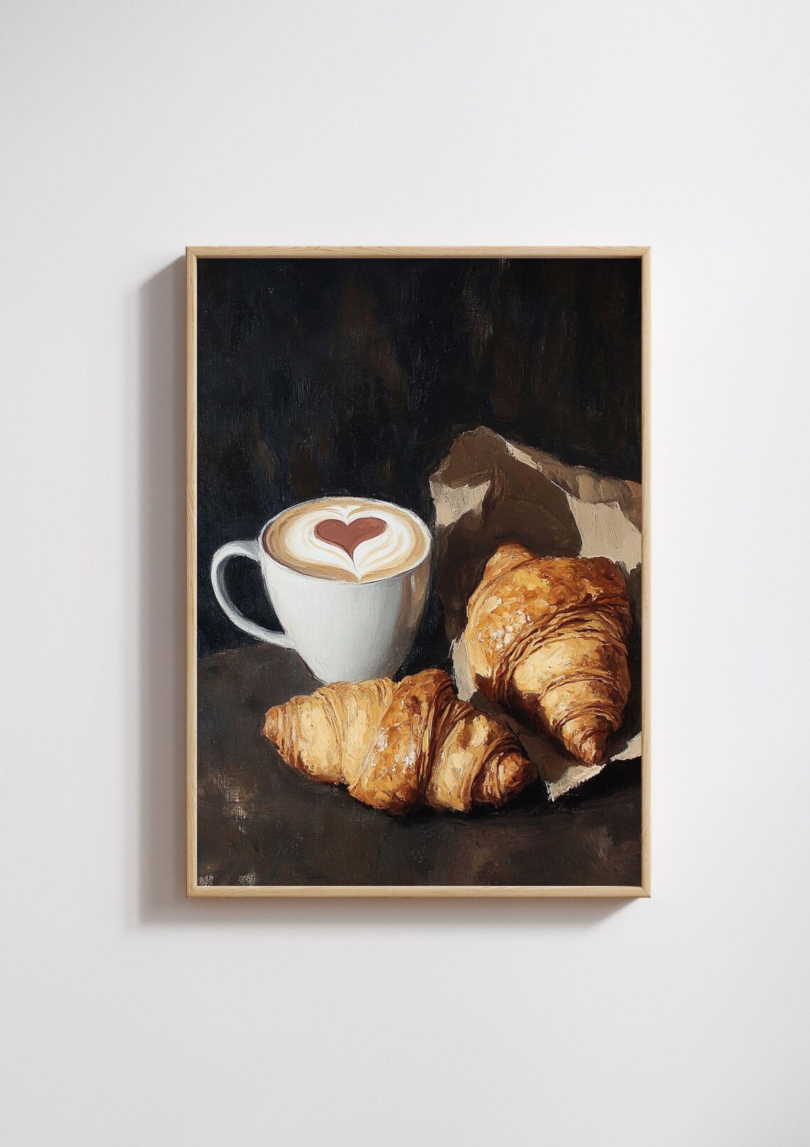 French Breakfast Croissant And Coffee Vintage Art Print - Image 2