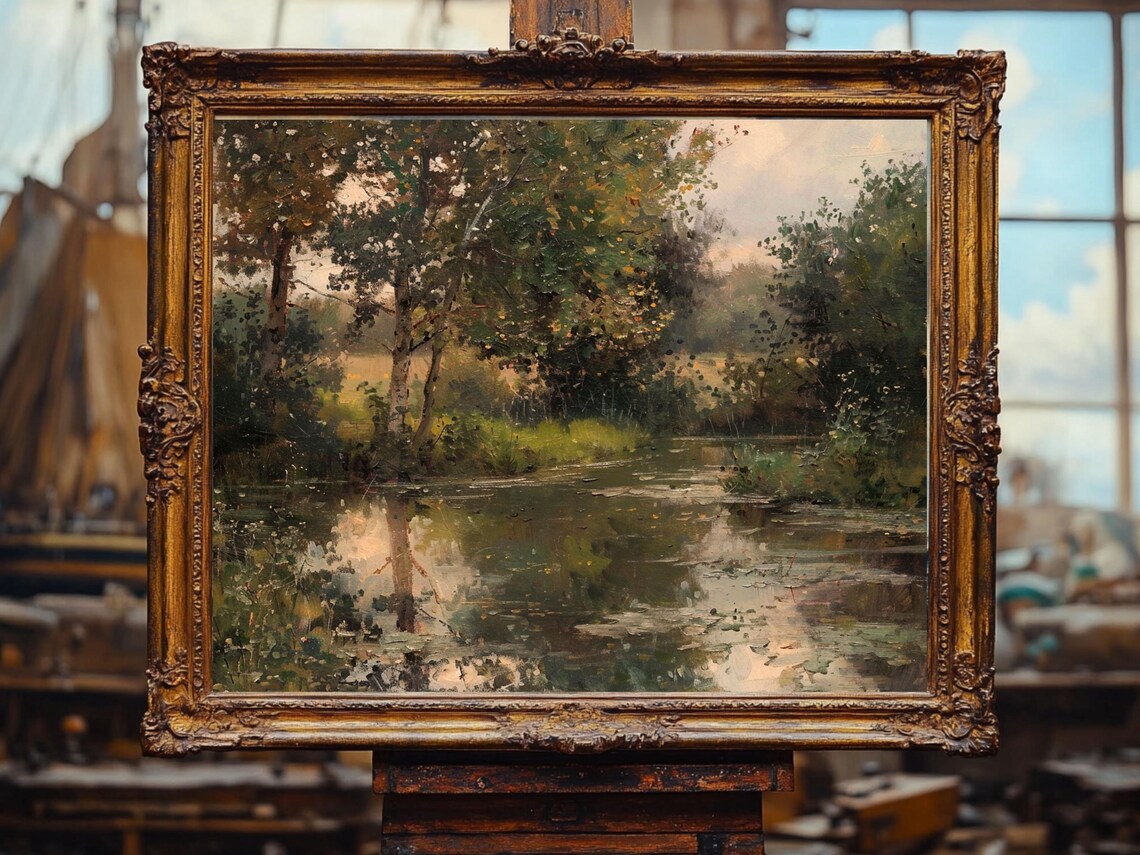English Countryside Landscape Art Print, Vintage - Image 2