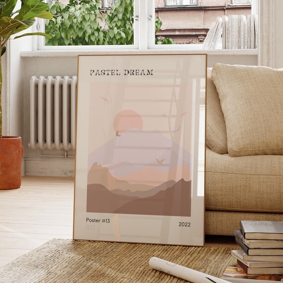Pastel Dream Pink And Beige Wall Art Abstract Neutral Poster Simple Bedroom Decor Scandinavian Style Print Colorful Modern