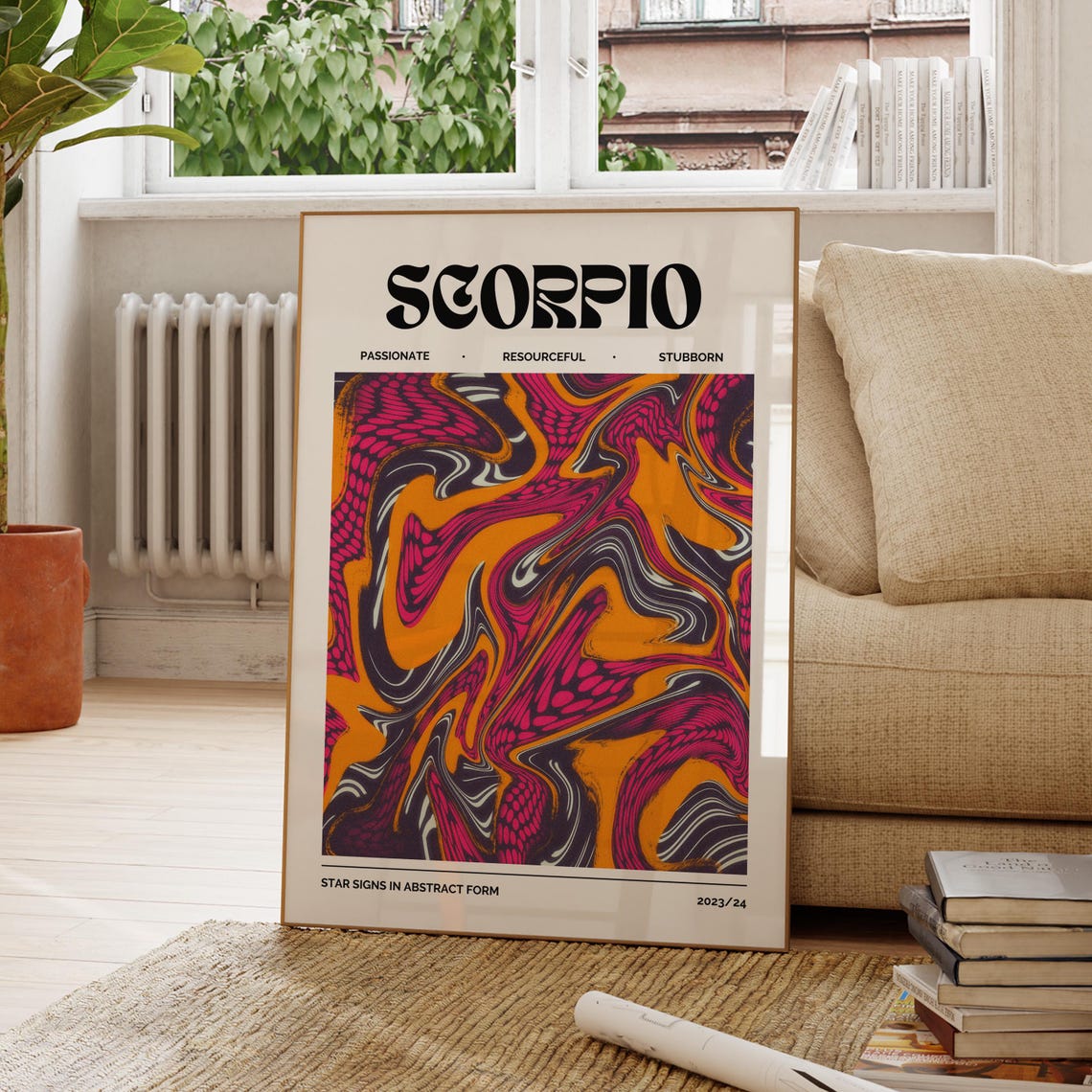 Scorpio Zodiac Sign Wall Art Astrology Decor Star Print Horoscope Poster Celestial Artwork