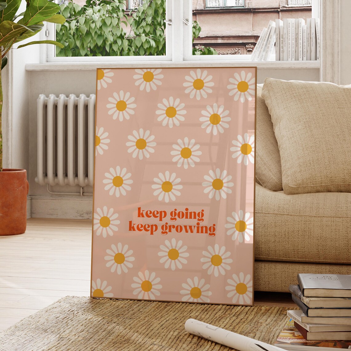 Keep Going Growing Quote Art Motivational Wall Decor Inspirational Poster Modern Office Positive Quotes
