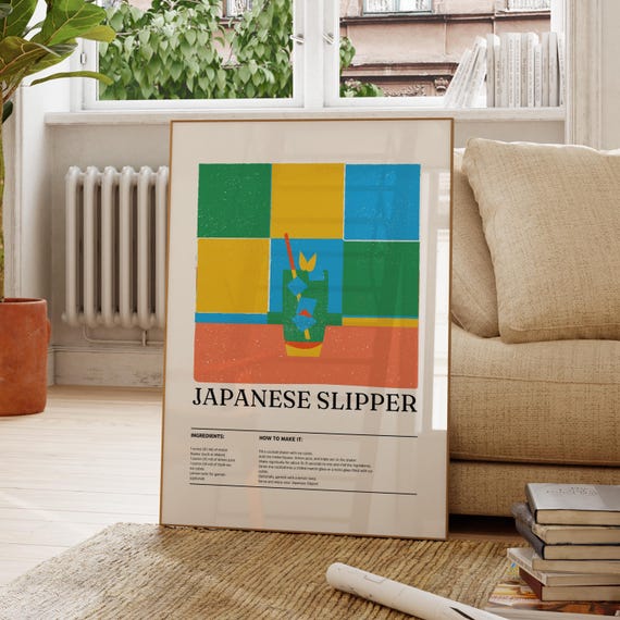 Japanese Slipper Classic Cocktail Art Print