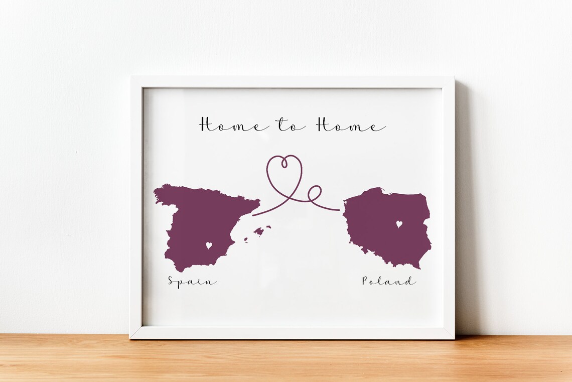 Custom Love Map Couples Gift, Personalized Map Art