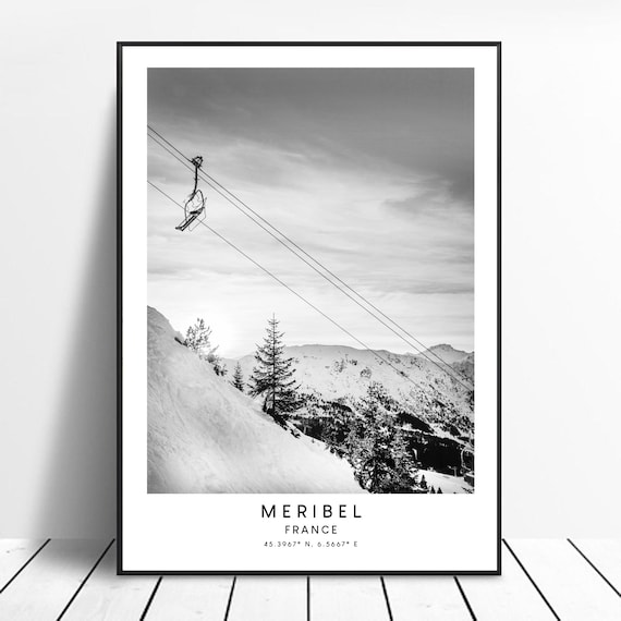 Meribel Ski Resort Minimalist Travel Poster Print