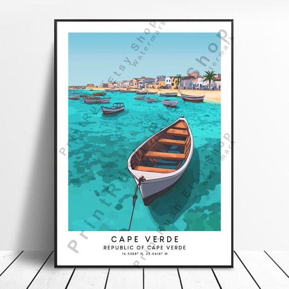 Cape Verde Travel Poster Colourful Print Wall Art Minimalist Cabo Home Dcor Illustration Gift Decor