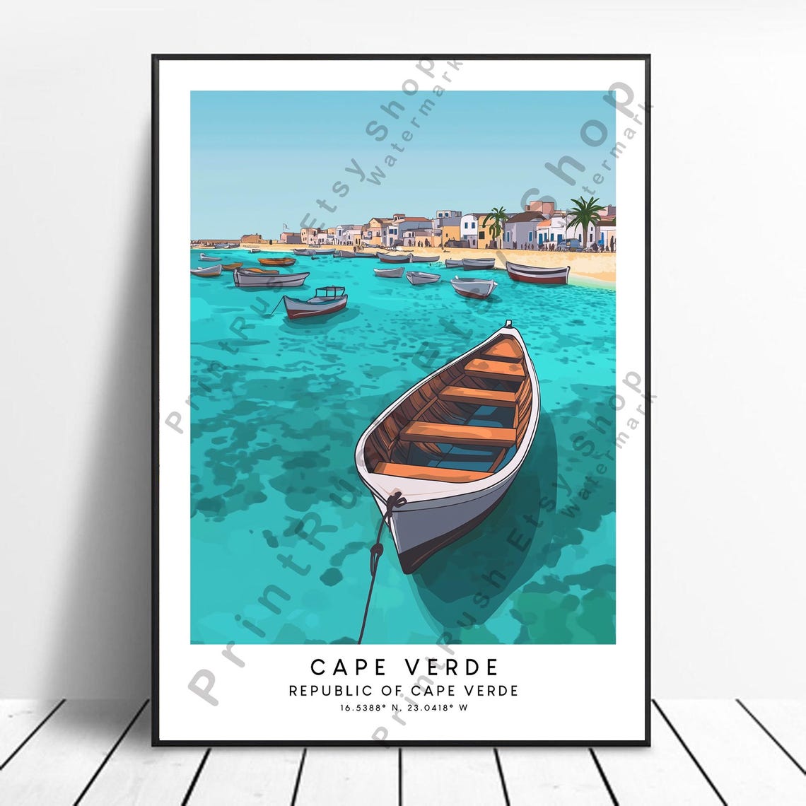 Cape Verde Travel Poster Colourful Print Wall Art Minimalist Cabo Home Dcor Illustration Gift Decor