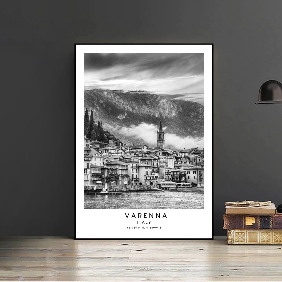 Varenna Travel Print Varenna Poster Varenna Wall Art Varenna Wall Print Varenna Italy Print Varenna Art Poster Black And White Varenna Print - Image 2