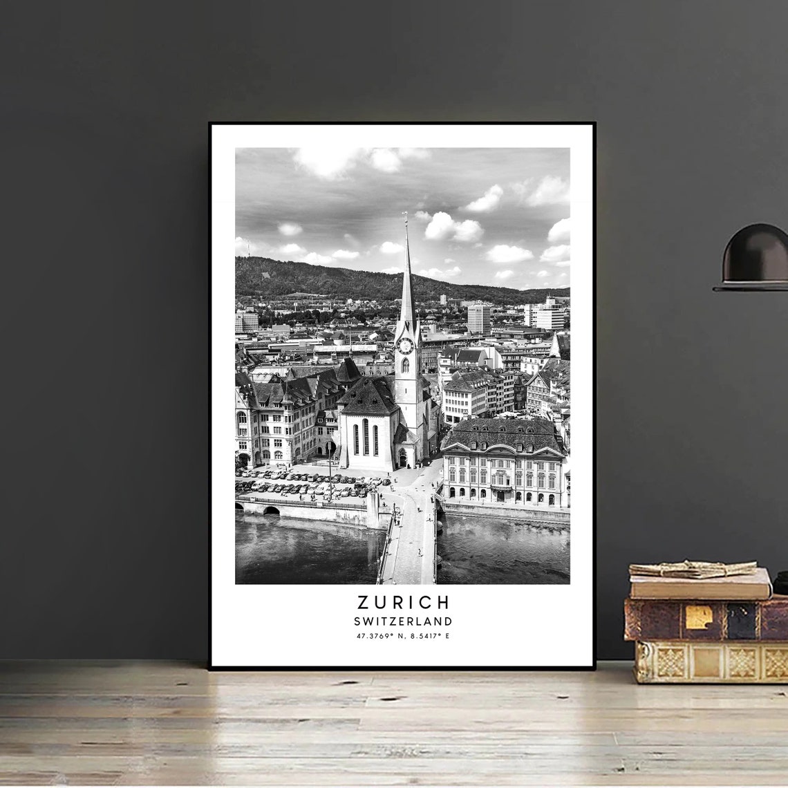 Zurich Travel Print Black And White Zrich Switzerland Poster Zurich City Print Minimalist Zurich Wall Art Zurich Poster Zurich Gift Print - Image 2
