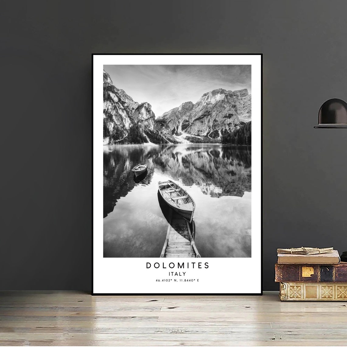 Prags Dolomites Minimalist Travel Poster, Italy Art Print - Image 2