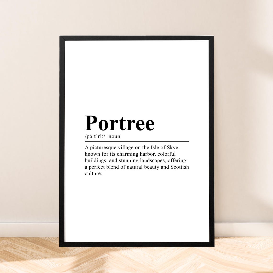 Portree Scotland Print Portree Wall Poster Portree Travel Print Definition Print Portree Poster Minimalist Portree Quote Wall Art Home Decor