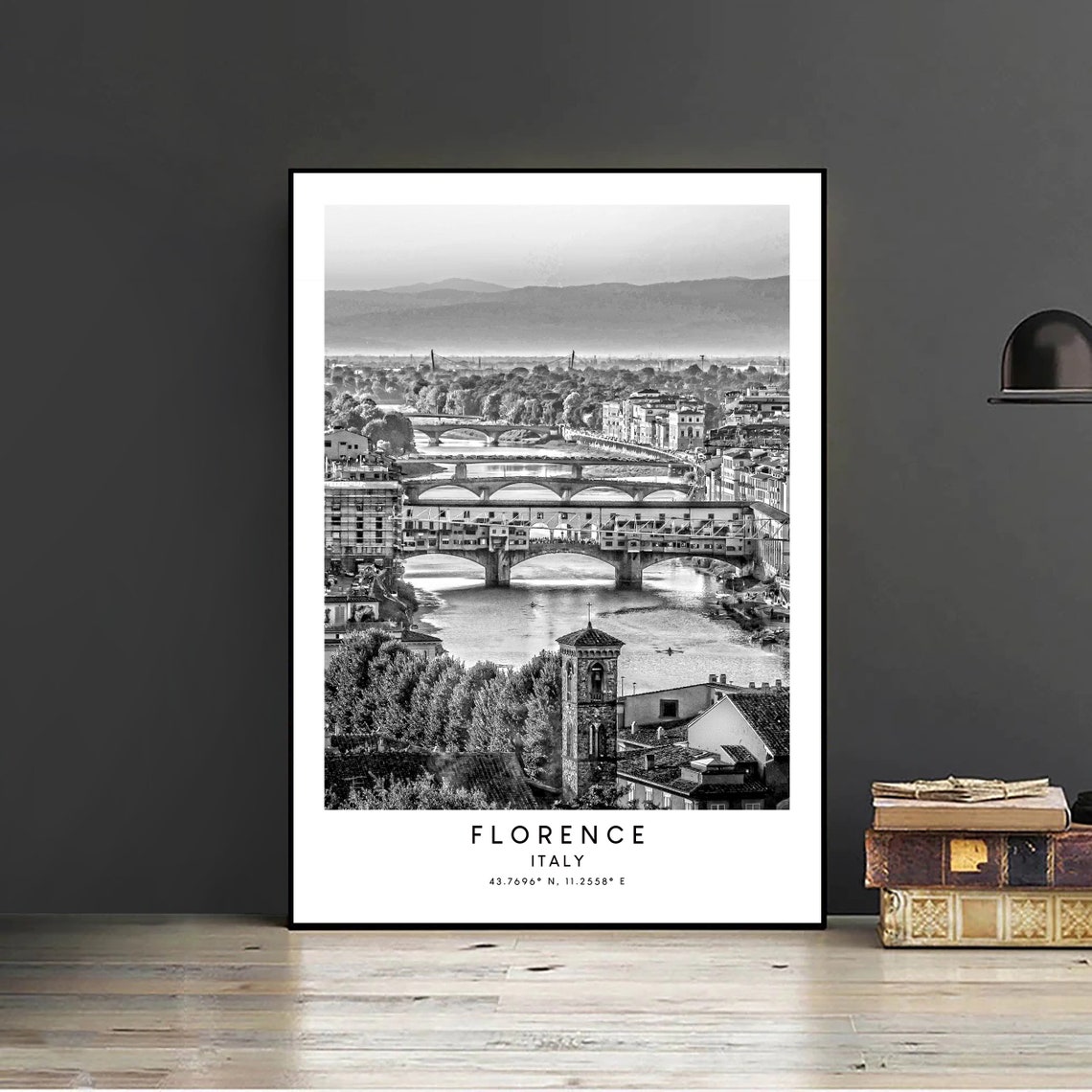Florence City Black and White Minimalist Travel Poster - Image 2