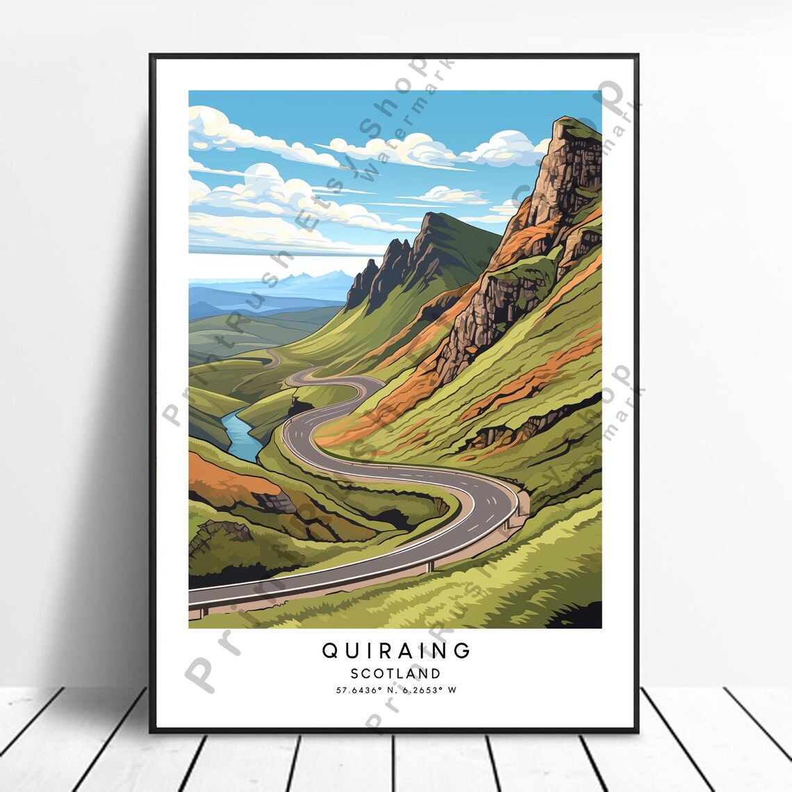 Quiraing Isle Of Skye Scotland Mountain Road Scenic Travel Poster