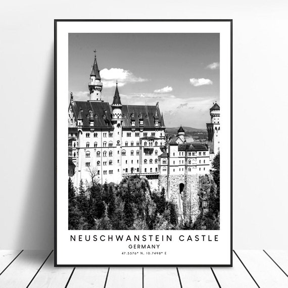 Neuschwanstein Castle Germany Print Neuschwanstein Castle Landmark Poster Minimalist Neuschwanstein Castle Wall Art Dcor Gift Print