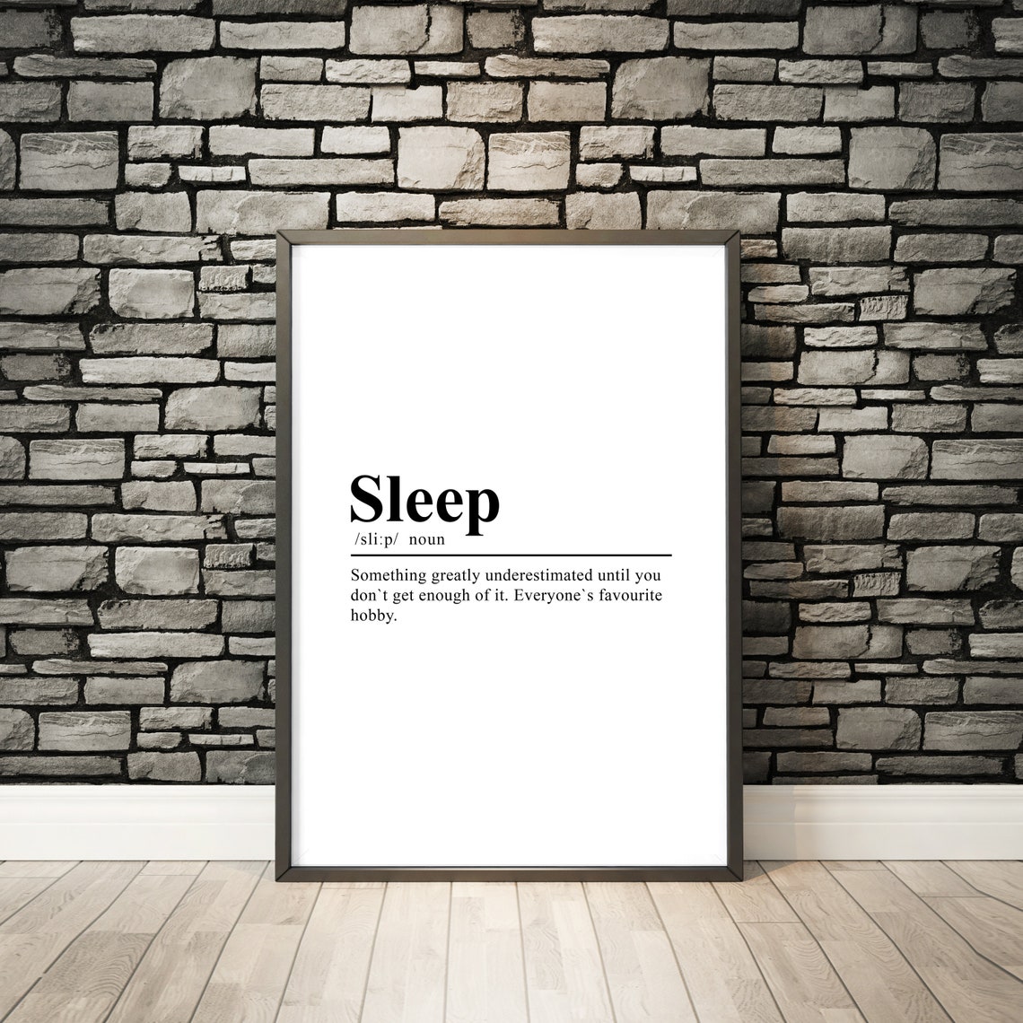 Sleep Definition Typography Poster, Wall Art Print