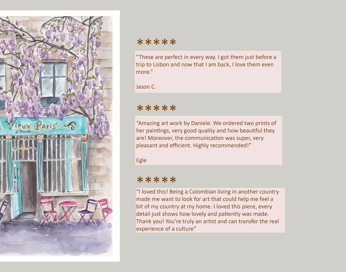 Au Vieux Paris Cafe, Paris Travel Poster Art Print - Image 3