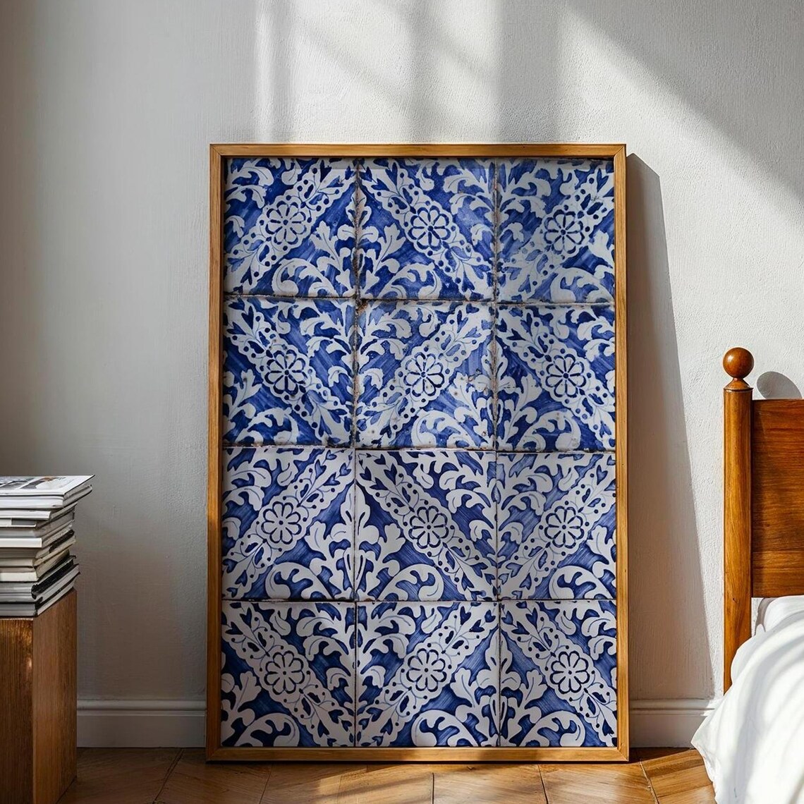 Azulejos Photography Print, Portugal Mediterranean Decor