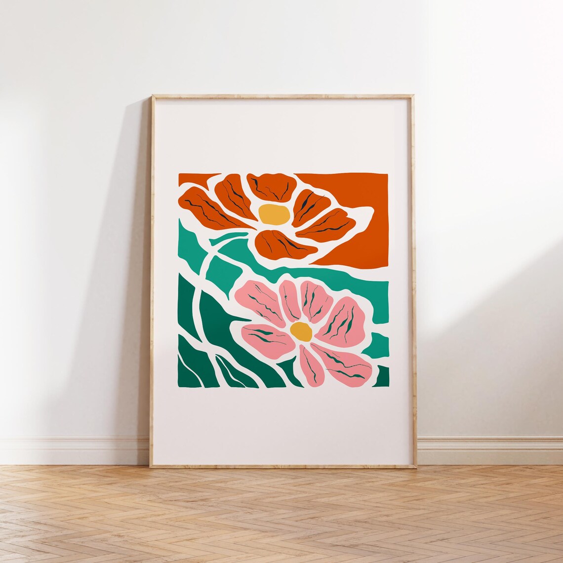 Eclectic Flowers Botanical Abstract Wall Art Print