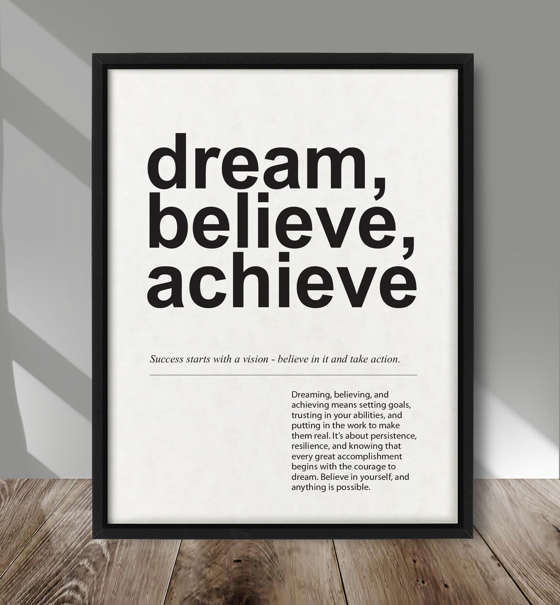 Dream Believe Achieve Definition, Motivational Poster