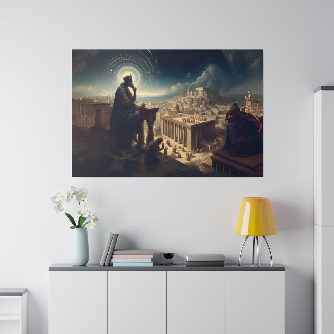 Prophetic King Overlooking Jerusalem Biblical Night Vision Poster - Image 3