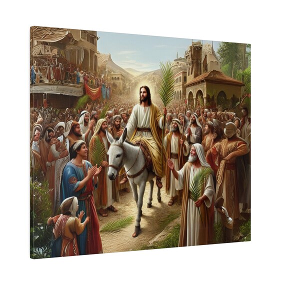Palm Sunday Jesus Riding Into Jerusalem On A Donkey Art Poster