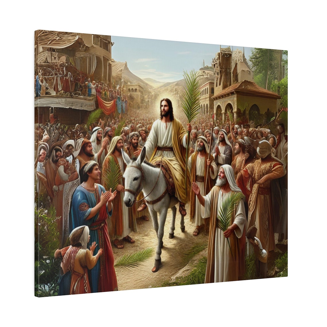 Palm Sunday Jesus Riding Into Jerusalem On A Donkey Art Poster